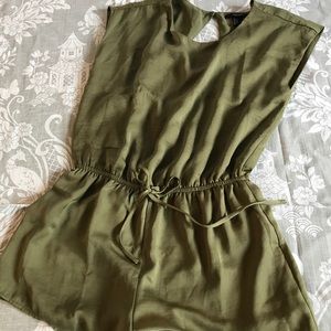 Silky open back romper